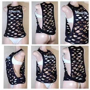 Black Misfits Custom Distressed Tank Top